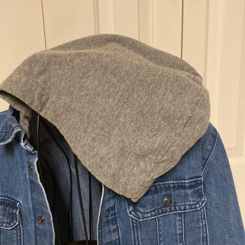 Girls denim jacket with hood size 10